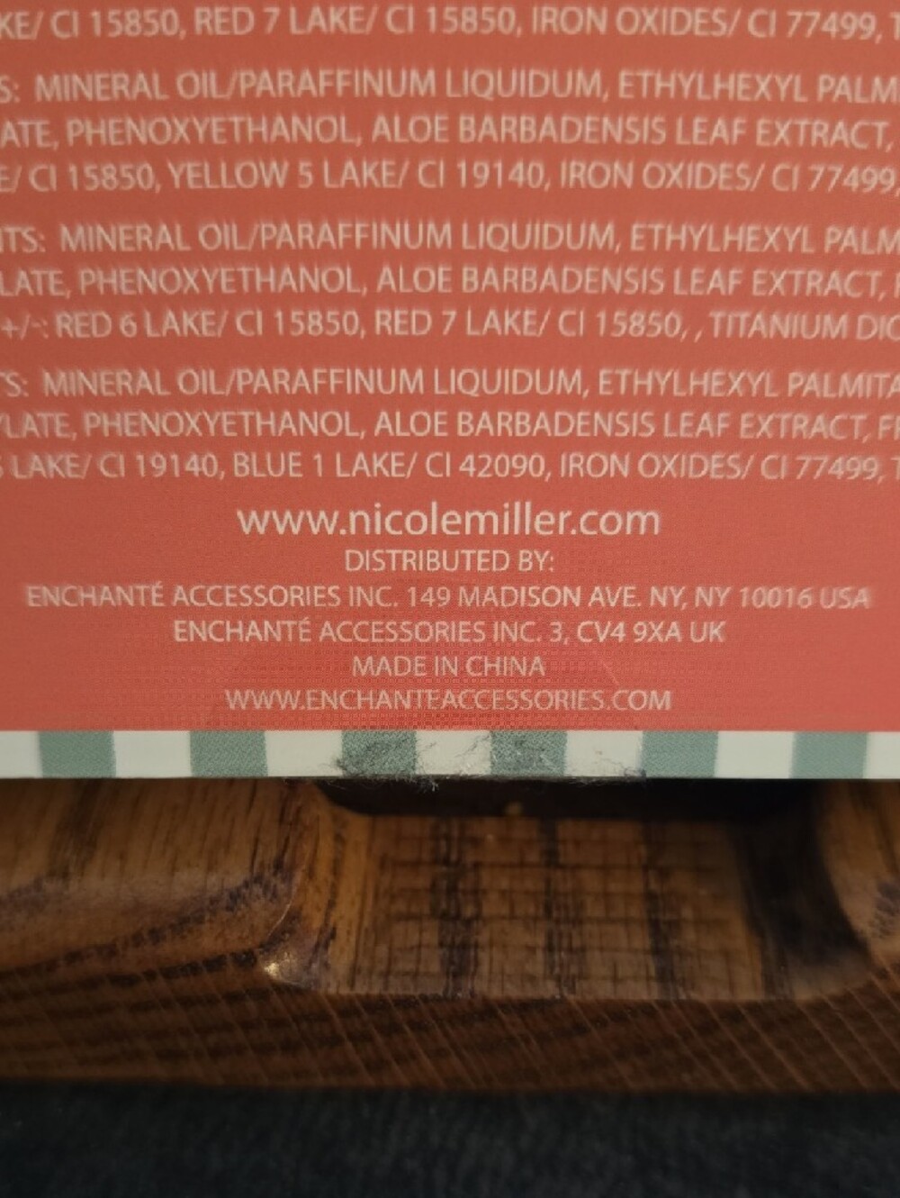 Nicole Miller Lip Oil Quartet in Red, Orange, Clear, Green - Picture 4 of 4